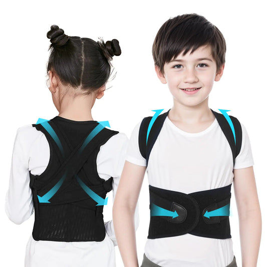 Cofoe Posture Corrector Back Support Adjustable Back Brace Support Belt for Back Shoulder and Lumbar for Kids Children (Large)